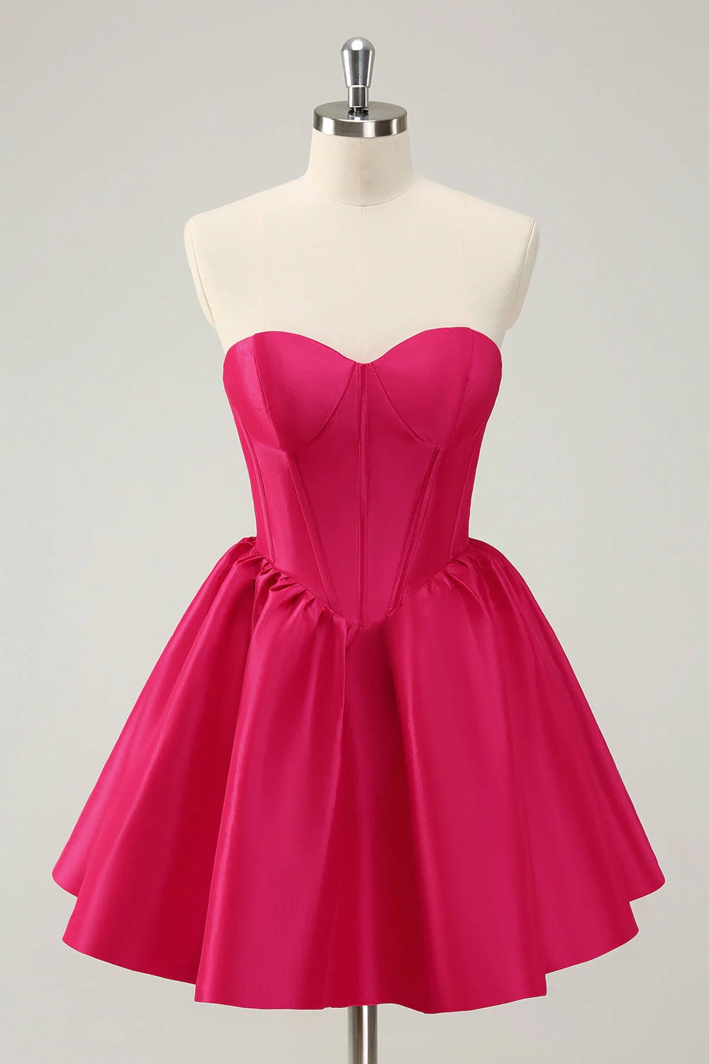 DingJi Wedding Cute A-Shape Sweetheart Bunch Satin Homecoming Dresses